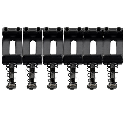 Musiclily Pro 6Pcs Black 10.5mm Steel Vintage ST Guitar Tremolo Bridge Saddles