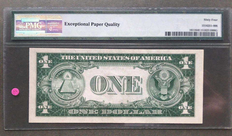 1935B  $1 SILVER CERTIFICATE 🛑BLUE SEAL 🛑 PMG 64 EPQ []   SN 2 4 3 0 0 1 7 0 - Image 2 of 2
