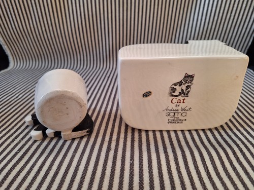 LOT OF 2 VTG w/TAG ANDREA WEST TUXEDO CAT PAW PRINTS SOAP DISH SIGMA TASTESETTER - Picture 13 of 15