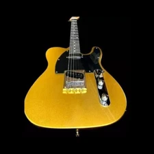 NEW LIGHTWEIGHT SOLID 6 STRING COZART TL. GOLD SPARKLE ELECTRIC GUITAR & GIGBAG.