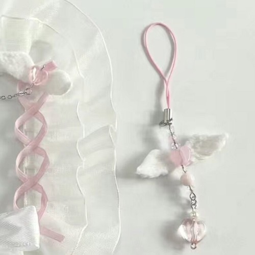 Y2K Bear Wing Headphone Pendant Phone Straps Backpack Charm Keys Decoration - Zdjęcie 11 z 27