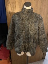 Nwt Vintage 90s Womens 100% Silk Leopard Cheetah Print Bomber Jacket M
