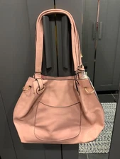 Pink Handbag with Front Pocket and Tassel - Large - NEW