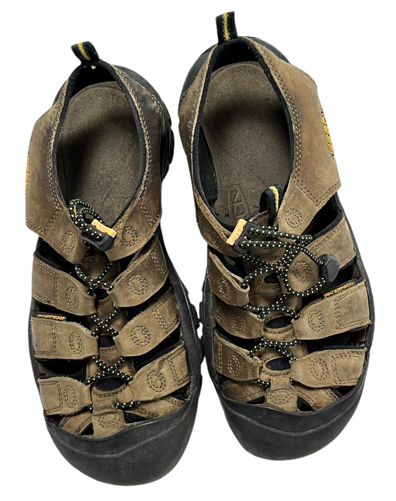 Sandali da trekking impermeabili KEEN da uomo taglia 10 Newport bisonte in pelle marrone