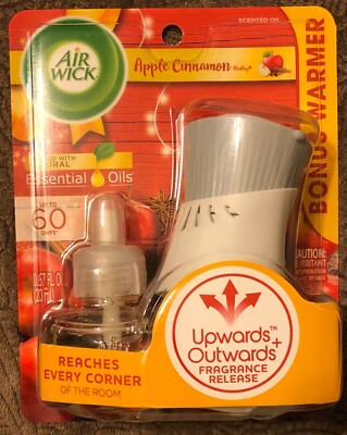 Air Wick Scented Oil - Apple Cinnamon Medley - 1 Oil Refill & 1 Oil Warmer