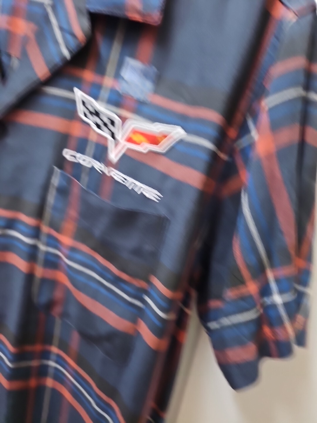 NWT Officially Licensed General Motors Corvette Striped Casual Button Shirt Med