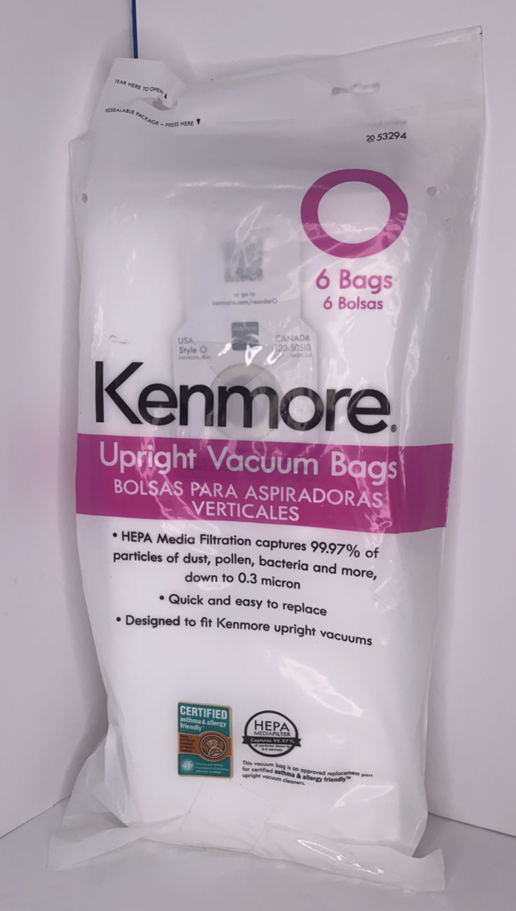 Kenmore Type O Vacuum Bags HEPA for Upright Vacuums Style 53294 6 Bags, New! eBay