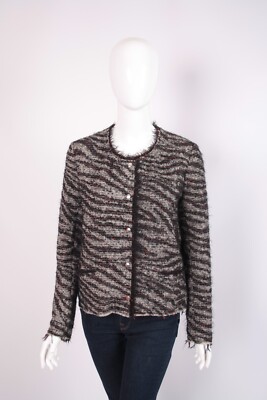 Isabel Marant Etoile Jacket Blazer Wool Blend Snaps Zebra