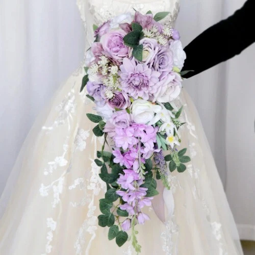 Boho Wedding Bridal Bouquet Artificial Rose Holder Flowers Wedding Decoration - Image 3 of 4