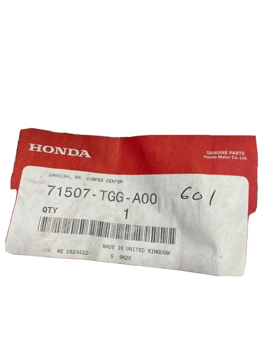 Genuine Honda Garnish Rear Bumper Center 71507-TGG-A00 | eBay