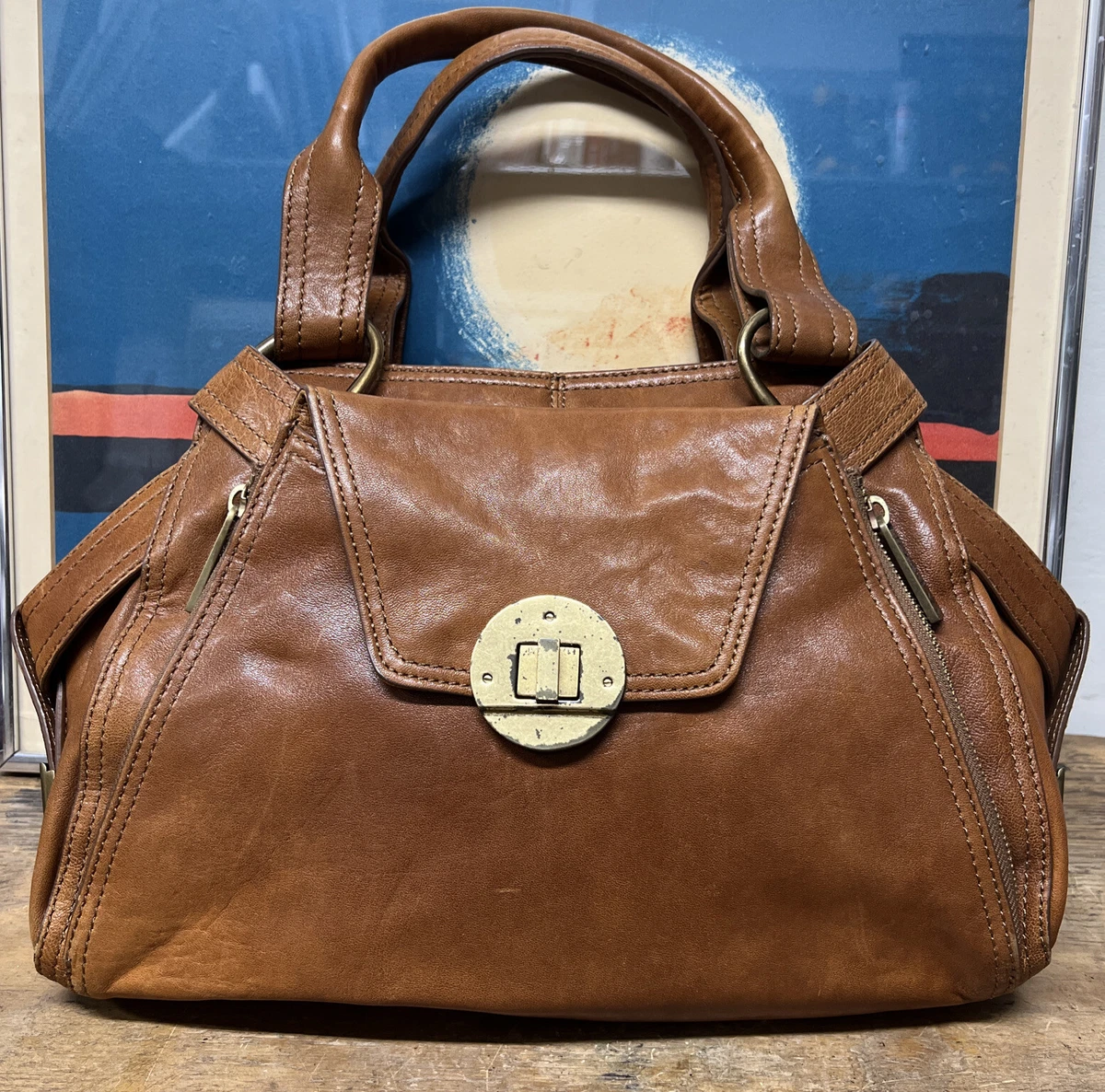 Kooba caramel leather Boho Vintage Hippie shoulder bag Gorgeous Authentic