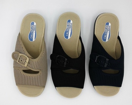 Ladies Scuff Slipper - DeValverde 186 Scuff - Arena Marino Negro - Picture 2 of 12