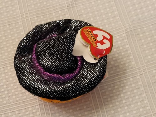 Ty Beanie Baby Halloweenie Beanies SCREAM Pumpkin Witch hat Halloween - Imagen 2 de 6