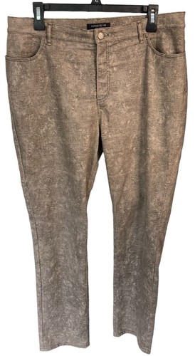 Lafayette 148 New York Brown Lizard Straight Leg Pants Size 12