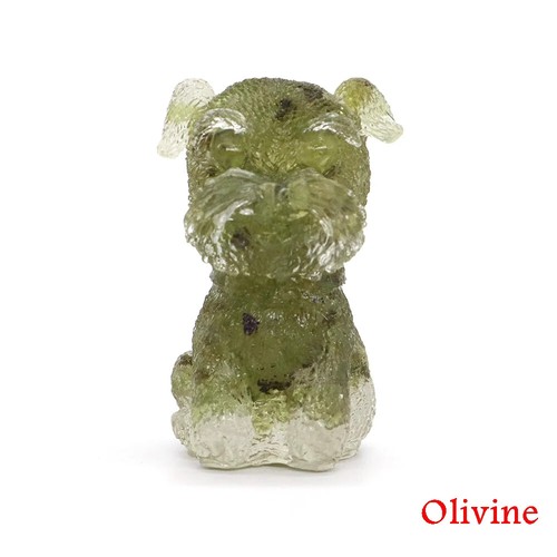 Piedra natural caída resina cristal peluche perro estatua sanación animal decoración del hogar - Imagen 19 de 25