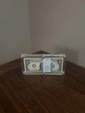 100 ($1) ONE DOLLAR BILLS UNCIRCULATED SEQUENTIAL-WITH ACRYLIC BEP DISPLAY CASE!