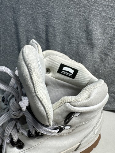 Timberland Boys Size 4.5 Hiking Boots White Canvas Lace Up Shoes Logo - Picture 7 of 11