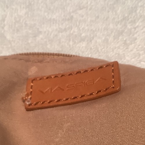 Via Spiga Brown Leather Vintage Shoulder Bag Woven Handle - Picture 4 of 7