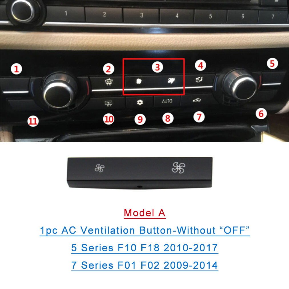 Front AC Ventilation Switch Button Cover(A) For BMW 5/7 Series F10 F18 F01 F02