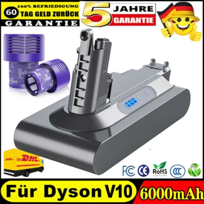 6000mAh Für Dyson V10 Absolute 25.2V Li-Ionen Akku Cyclone SV12 969352-02 206340