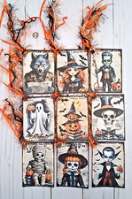 9 Halloween Dress Up Handmade Gift Tags Scrapbooks Junk Journals Crafts Planners