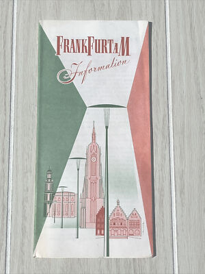 Frankfurt AM Vintage 1954 Information Guide Travel Brochure Map Germany.