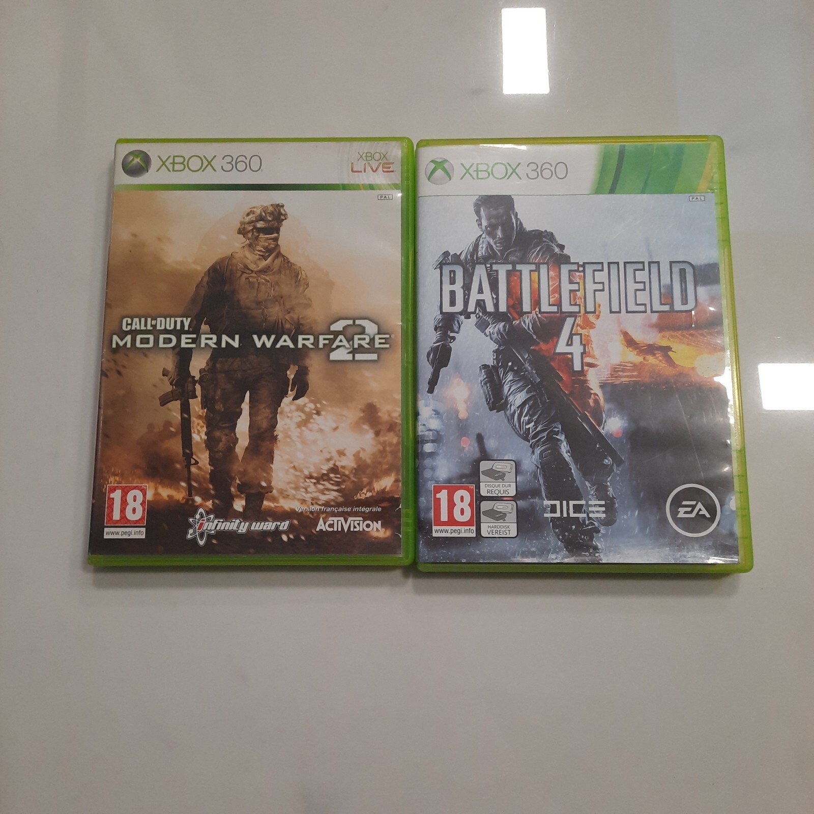 Jeux Call of Duty modern warfare 2 + Battlefield 4 - Microsoft xbox 360