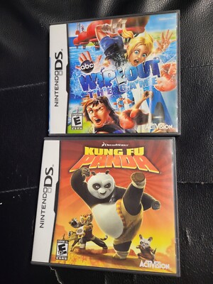 LOT OF 2 COMPLTE DS GAMES: KUNG FU PANDA +WIPEOUT THE GAME /COMPLETE WITH MANUAL