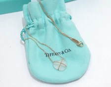 Tiffany & Co. 18K Yellow Gold Crystal Gem Cross Heart Necklace 18"