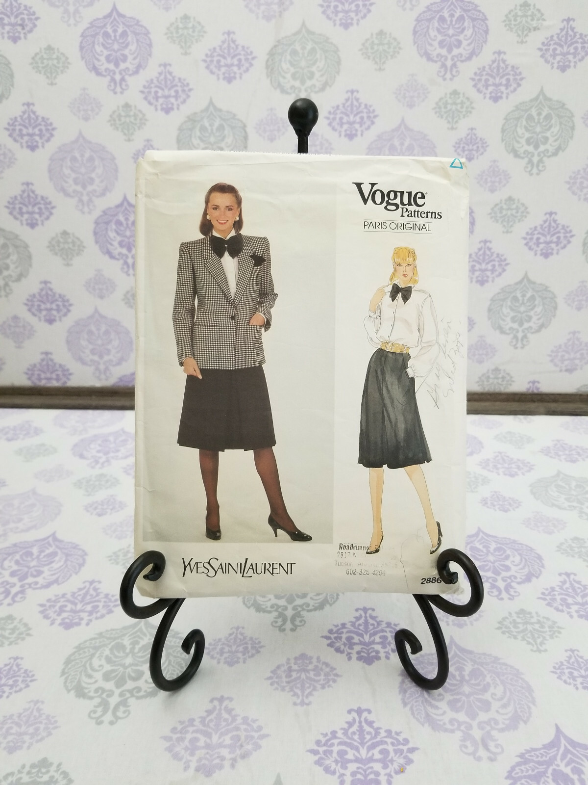 Vintage Vogue Patterns Paris originale Yves Saint Laurent #2886 taglio taglia 12