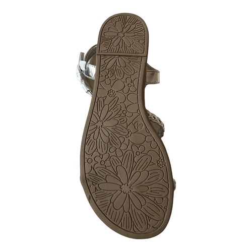 Womens Sandals Summer Flat Italian Cross Over Buckle Braided Silver Black White - Picture 14 of 27