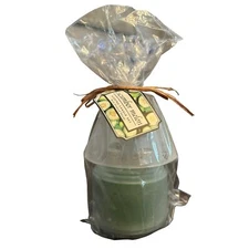 Cucumber Melon Scented Jar Candle Set with Frosted Shade New Sealed 5"