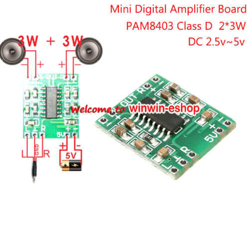 PAM8403 3W×2 Class D Mini Digital Audio Amplifier Board USB DC 5V Power Supply - Photo 1/9