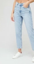 VERY Premium High Waist Straight Jean Bleach Wash UK 6 30 leg BNWT High Rise  