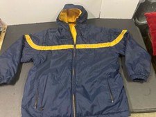 Vintage 90s Nike Jacket Blue Full Zip Hoodie Fleece Lined Windbreaker Mens XL