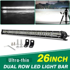 26"inch 1800W Dual Row LED Work Light Bar 4WD Truck SUV ATV Driving Lamp 25/24"
