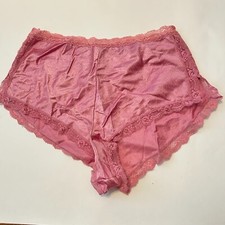 VINTAGE WARNERS SHINE ON sz 5 Pink Lace Silky Shorts Nylon Sissy Panty Brief