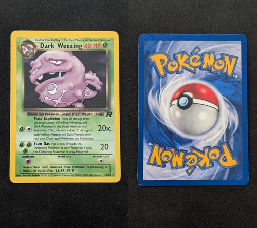 Dark Weezing 31/82 Rare Team Rocket Pokemon Unlimited Lightly Played