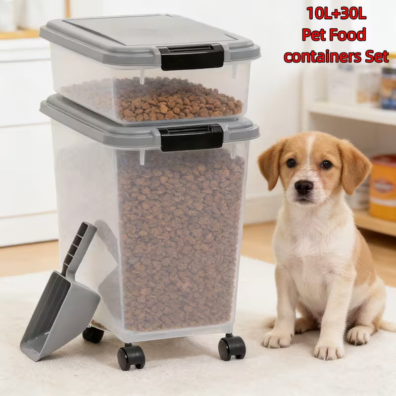Storage Container, 30 Lbs & 11 Lbs Combo, Cat Food Storage Containe
