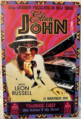 TIN SIGN 8x12 Elton John Singer Rock Roll Piano New York Music  Concert DD15