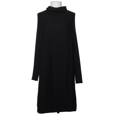 COS, Rollkragenkleid, Größe: M, Schwarz, Wolle, Streifen, Rippenstrick #5BP