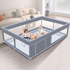 Corral Para Bebes 65x50 Pulgadas Centro De Actividades Gris Lavable
