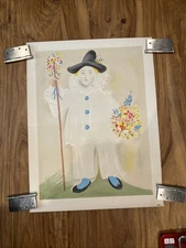 Pablo Picasso Pierrot 1929 Lithograph #486 Vintage Heavy Paper Modern Art Print