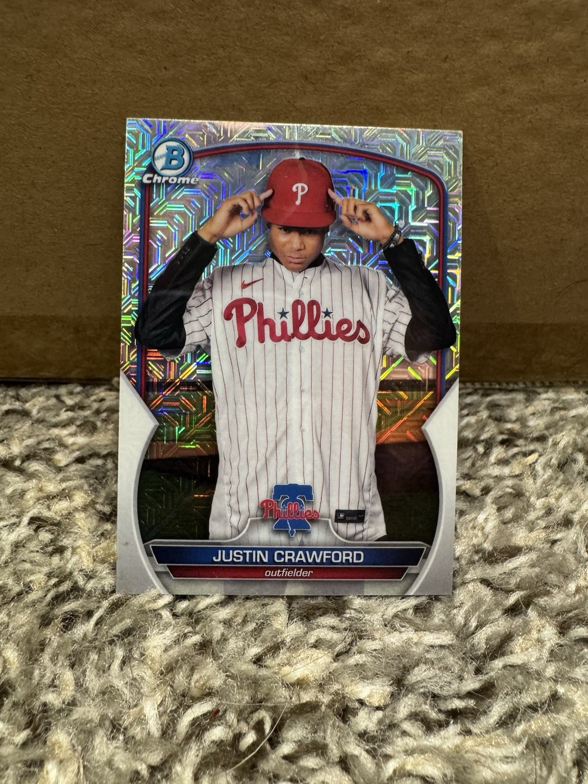 2023 Bowman Chrome Mojo Justin Crawford Image Variation SSP Phillies #BCP-3