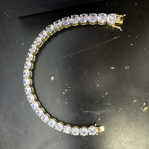 Authentic Jays Jewels 925 Yellow Gold Plated CZ 8”Tennis Bracelet, Box Clasp