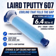 Genuine Laird Tputty 607 Thermal Gap Filler 10cc Syringe 6.4W/mK GPU VRAM VRM