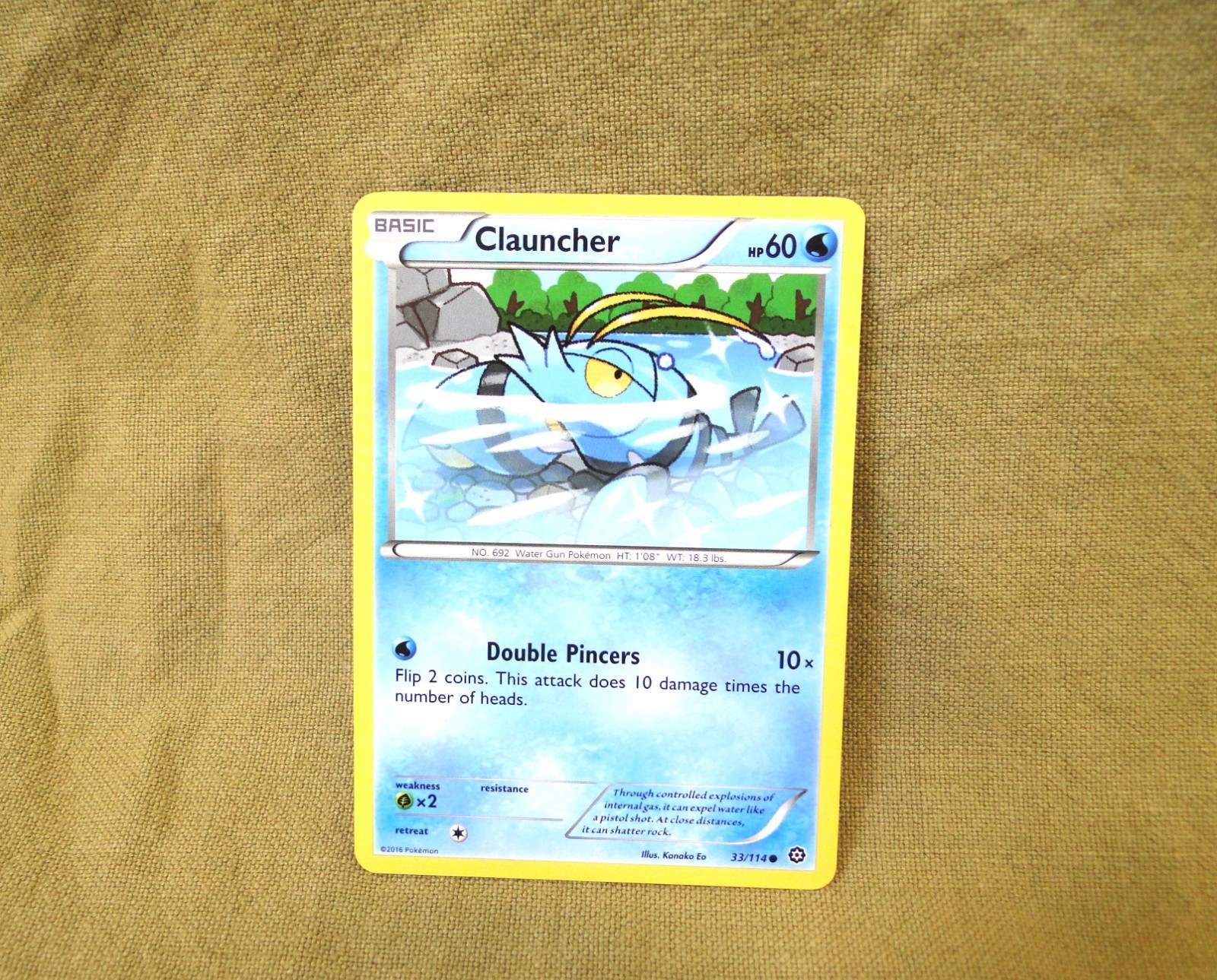 Pokemon Trading Card - Steam Siege: Clauncher 33/114