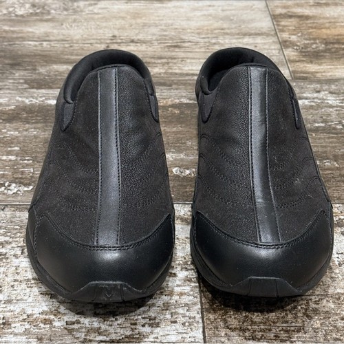 Easy Spirit Traveltime Women's Leather Slip On Mules Black Size 10WW Comfort - Picture 2 of 11