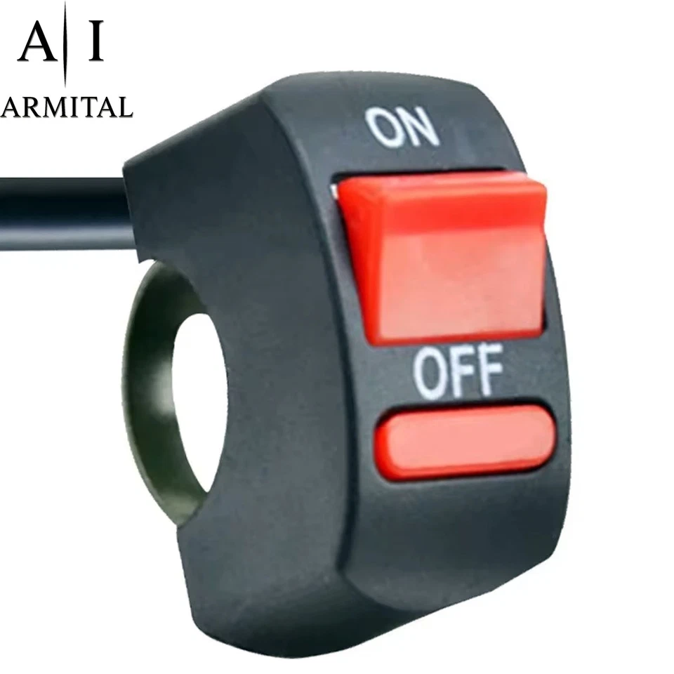 Interruttore Manubrio Moto Universale On Off 12V 10A Per Luci Led ATV Bici CE - Immagine 3 di 4