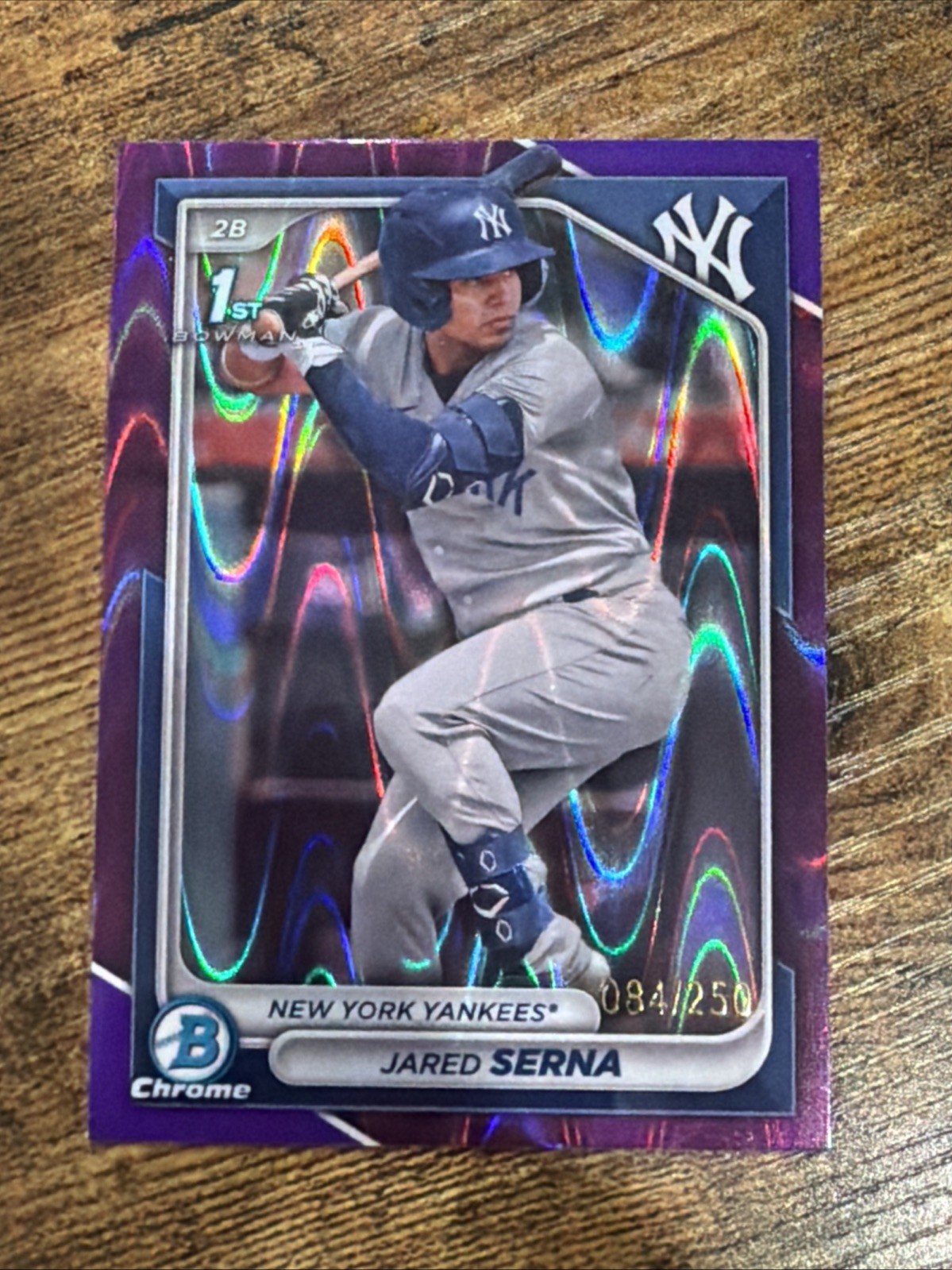 2024 Bowman - Chrome 1st Jared Serna #BCP-68 Purple Raywave Refractor /250 (RC)